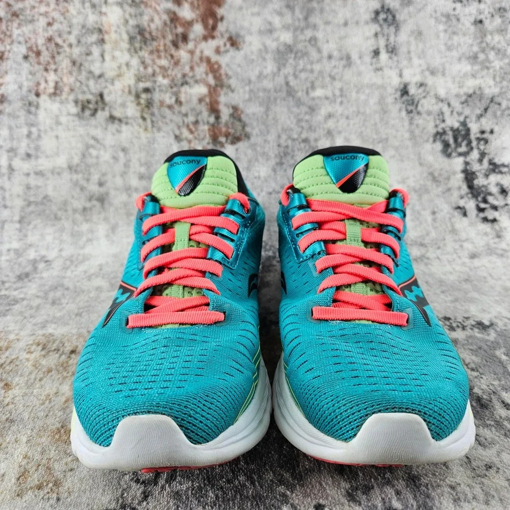 Saucony Kinvara 11 Running Shoes Womens 8 Aqua Blue Pink S10551-10 Sneakers